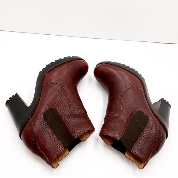 {SPERRY TOP-SIDER} Claremont Chelsea Maroon Leather Pebbled Lug Booties - Picture 13 of 16
